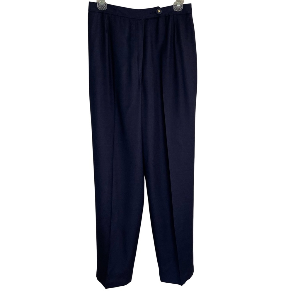 Vintage Union Made Evan Picone Women's Elegant Navy Trousers Size 12 USA preppy
